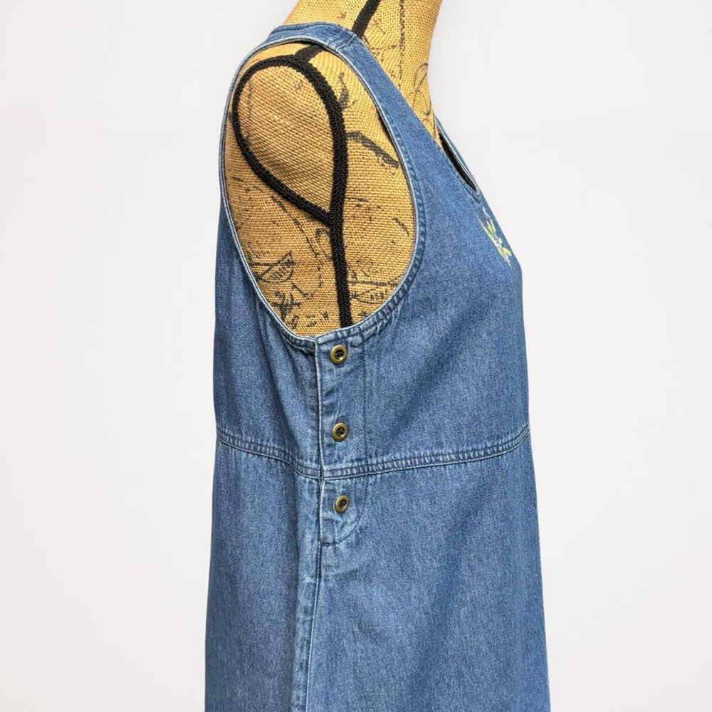 Vintage Classic Elements Blue Denim Sleeveless Dress Medium 10/12 100% Cotton - Picture 4 of 11